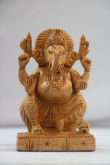 Handcrafted Lord Ganesh Idol with Crown | Decorative Spiritual Art