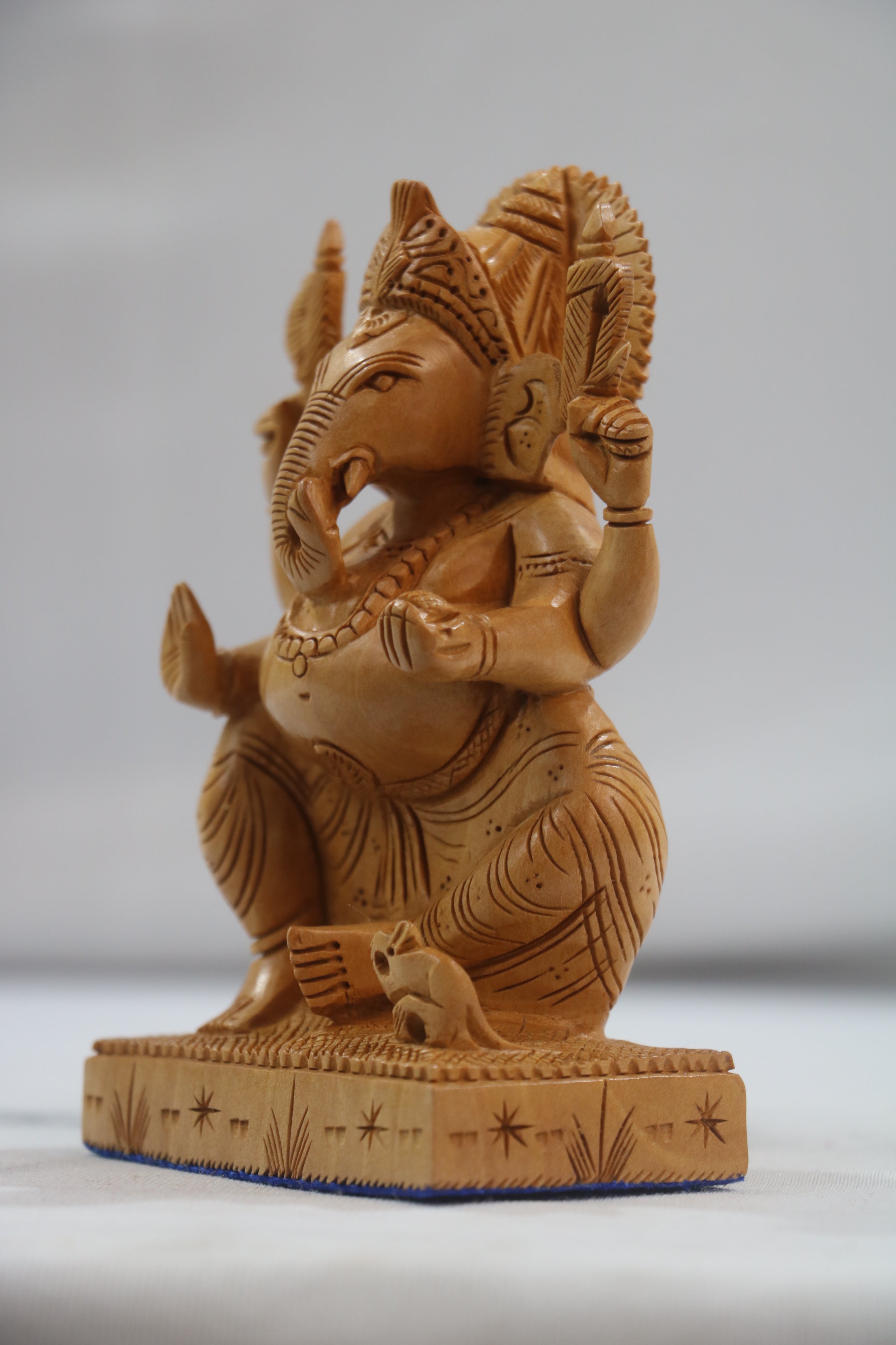 Handcrafted Lord Ganesh Idol with Crown | Decorative Spiritual Art