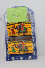 Hand-Painted Book Holder & Key Chain Wall Hanger | Dual Purpose Decor