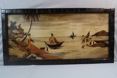 Riverside Scene Wood Inlay Mysore