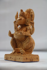 Handcrafted Lord Ganesh Idol with Crown | Decorative Spiritual Art