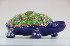 Hand-Painted Metal Tortoise | Decorative Animal Figurine