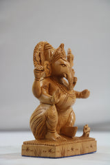 Handcrafted Lord Ganesh Idol with Crown | Decorative Spiritual Art