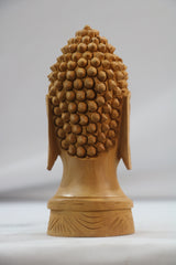 Buddha Wooden Head Statue | Hand-Carved Spiritual Decor