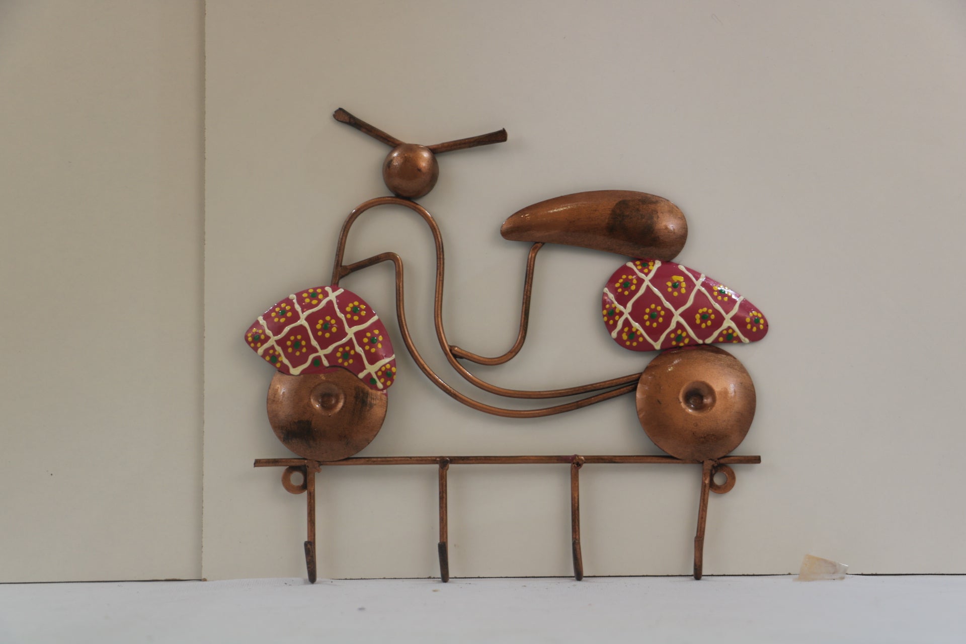 Iron Hand Painted Scooters Wall Hanger