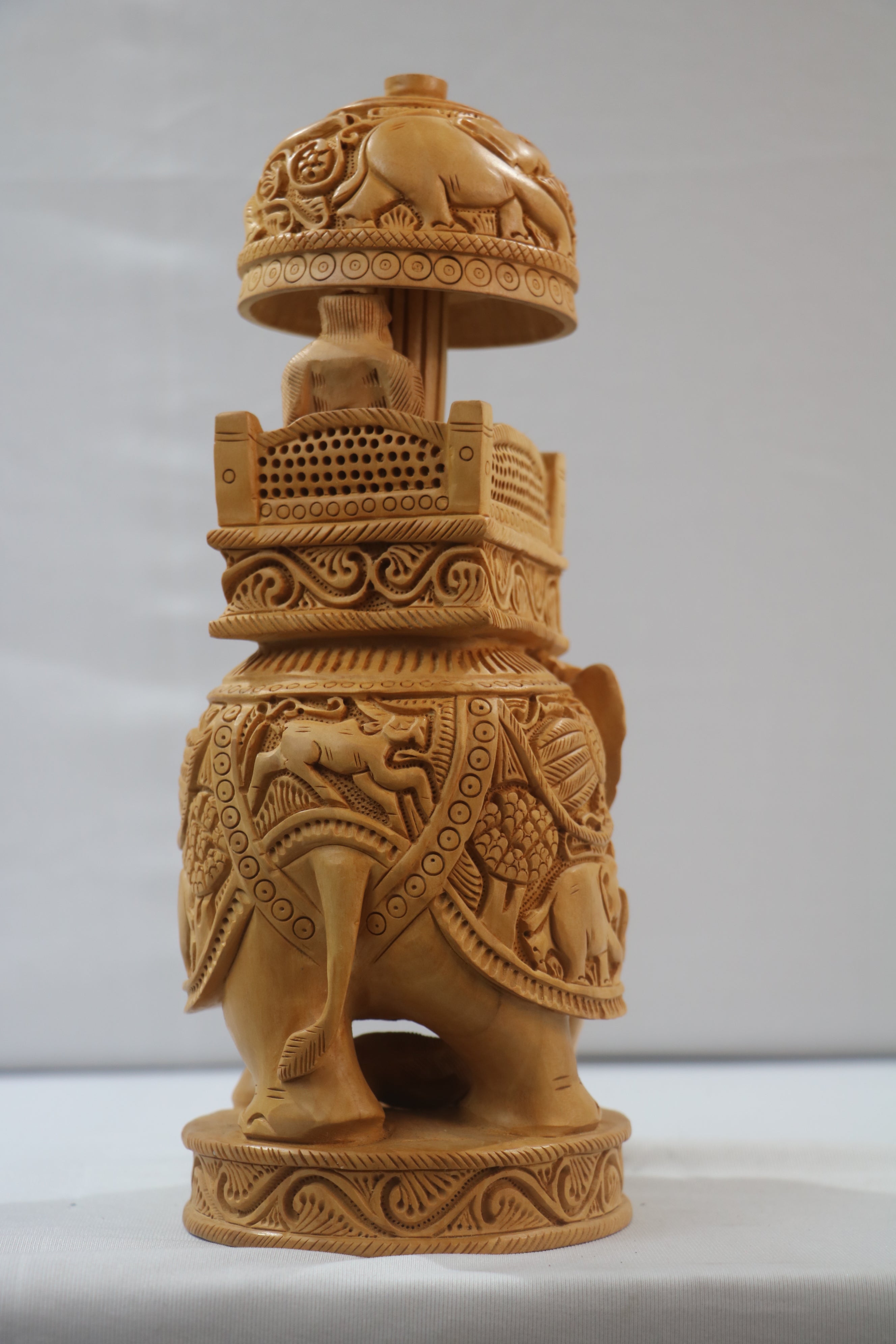 Handcrafted Ambari Elephant with Umbrella | Traditional Indian Decor