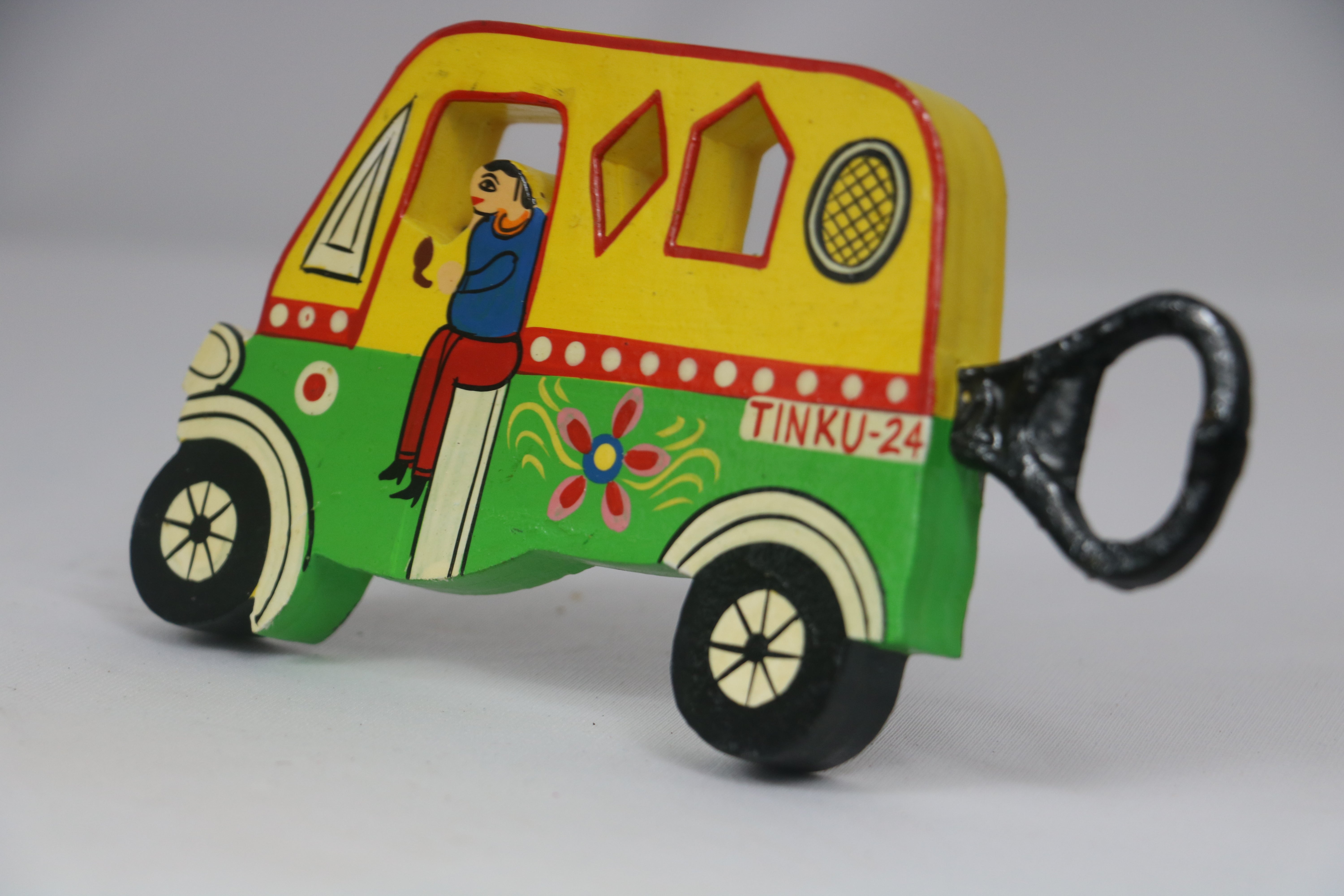 Wooden Auto Opener – Artisan-Made Rickshaw Design Bottle Opener