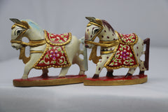 Colorful Hand-Painted Horse with Base | Traditional Art Decor