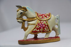 Colorful Hand-Painted Horse with Base | Traditional Art Decor