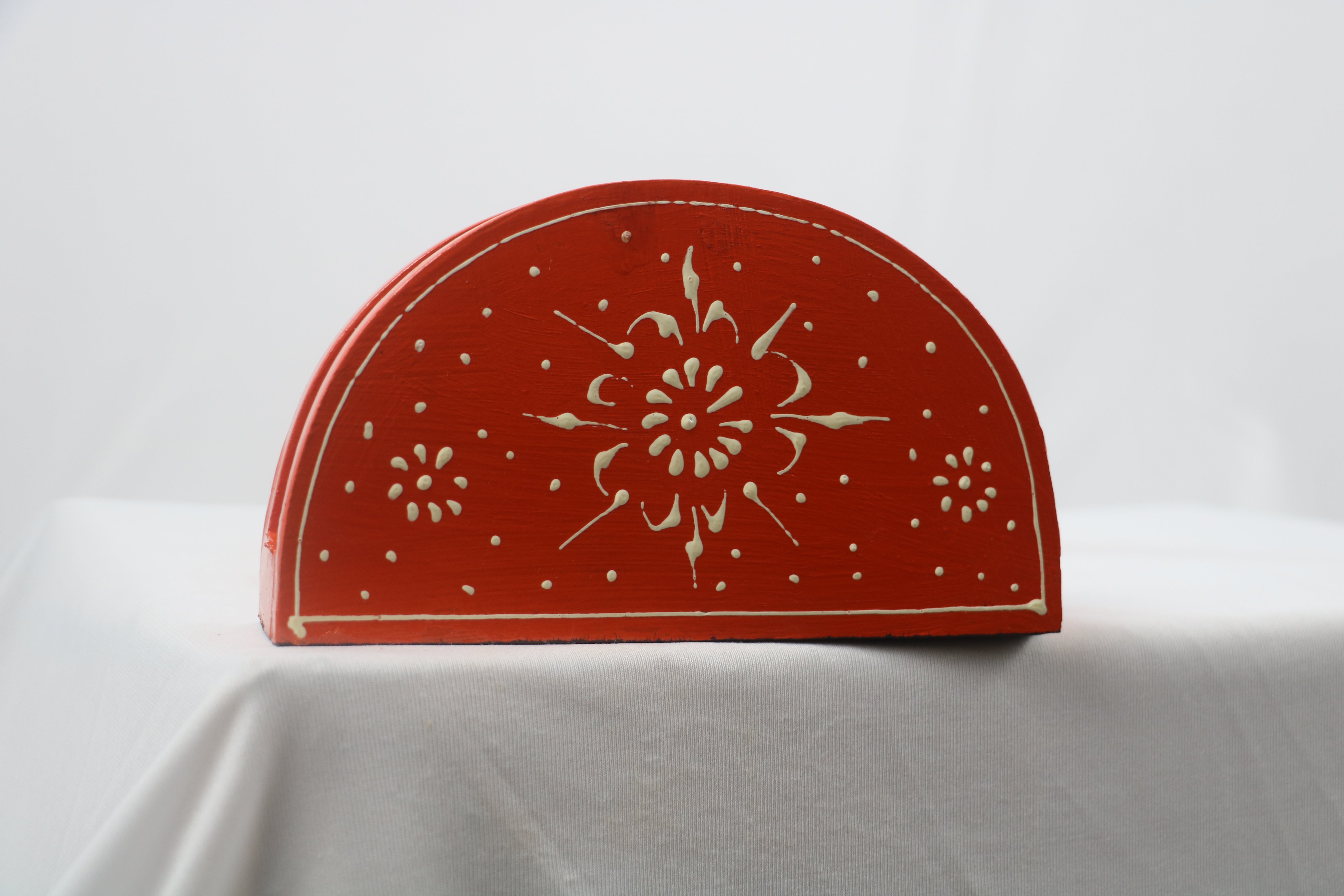 Decorative Wooden Tissue Holder | Hand-Painted Rustic Style