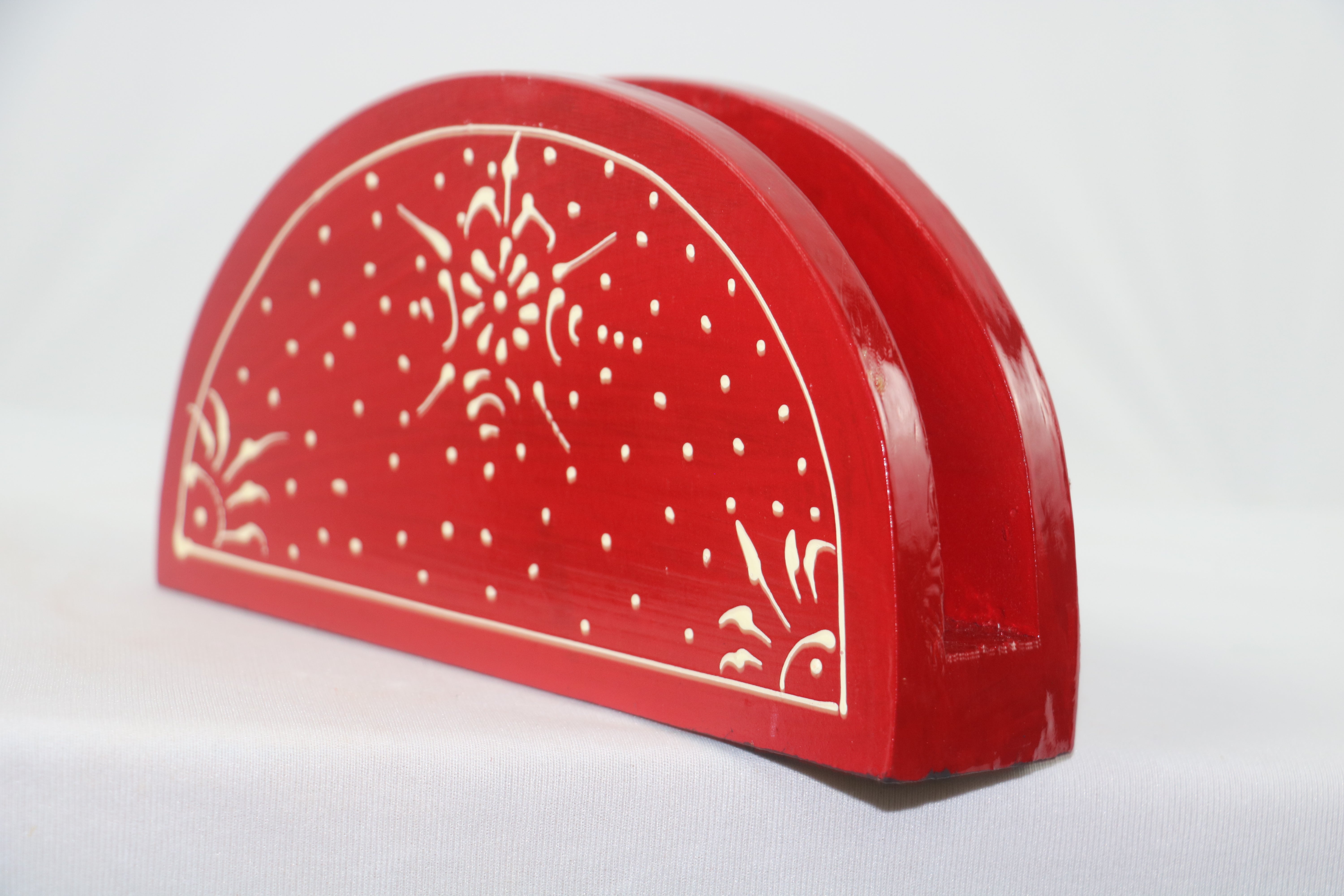 Decorative Wooden Tissue Holder | Hand-Painted Rustic Style