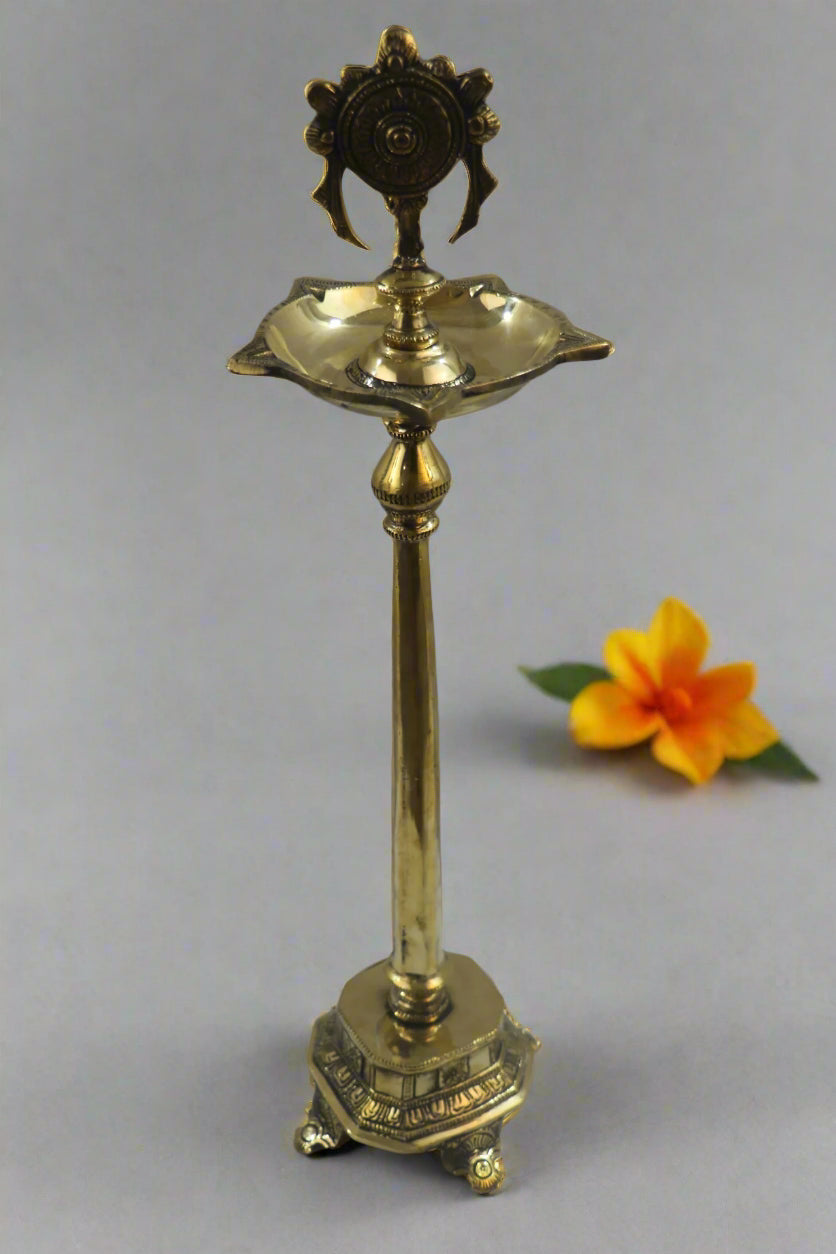 Bronze Venkateshwara Deepam Stand – Divine Light for Rituals & Temples