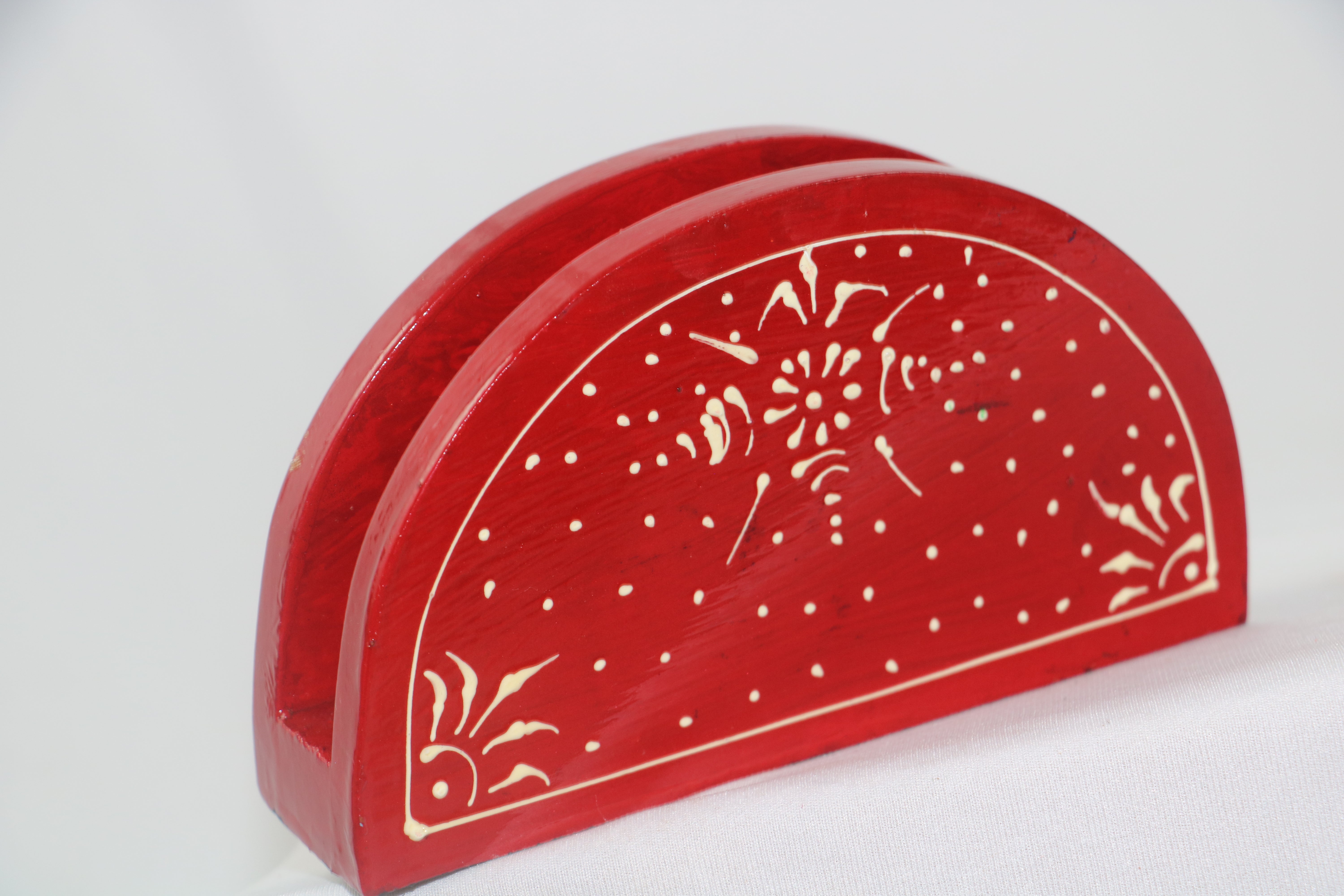 Decorative Wooden Tissue Holder | Hand-Painted Rustic Style