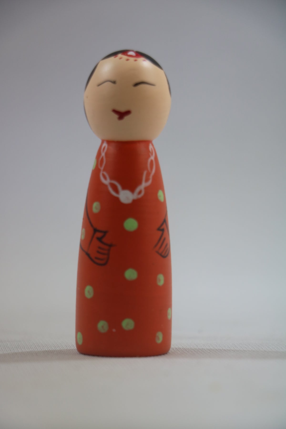 Wooden Girl Peg Doll – Handmade with Non-Toxic Paint