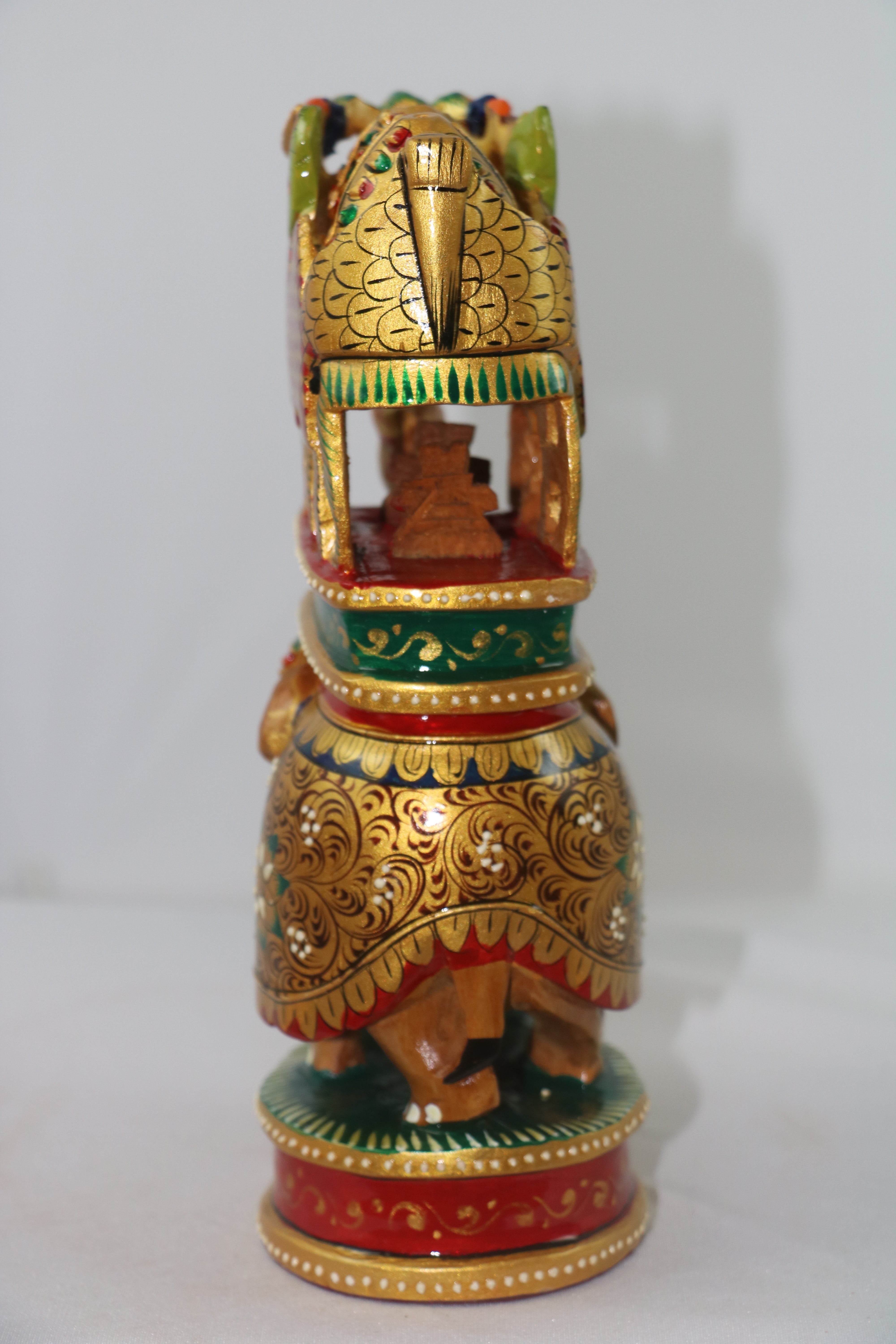 Handcrafted Wooden Elephant Ambari Pallaki | Colorful Hand-Painted Art