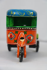 Wooden Auto Rickshaw Model – Hand-Painted Ethnic Craft from India