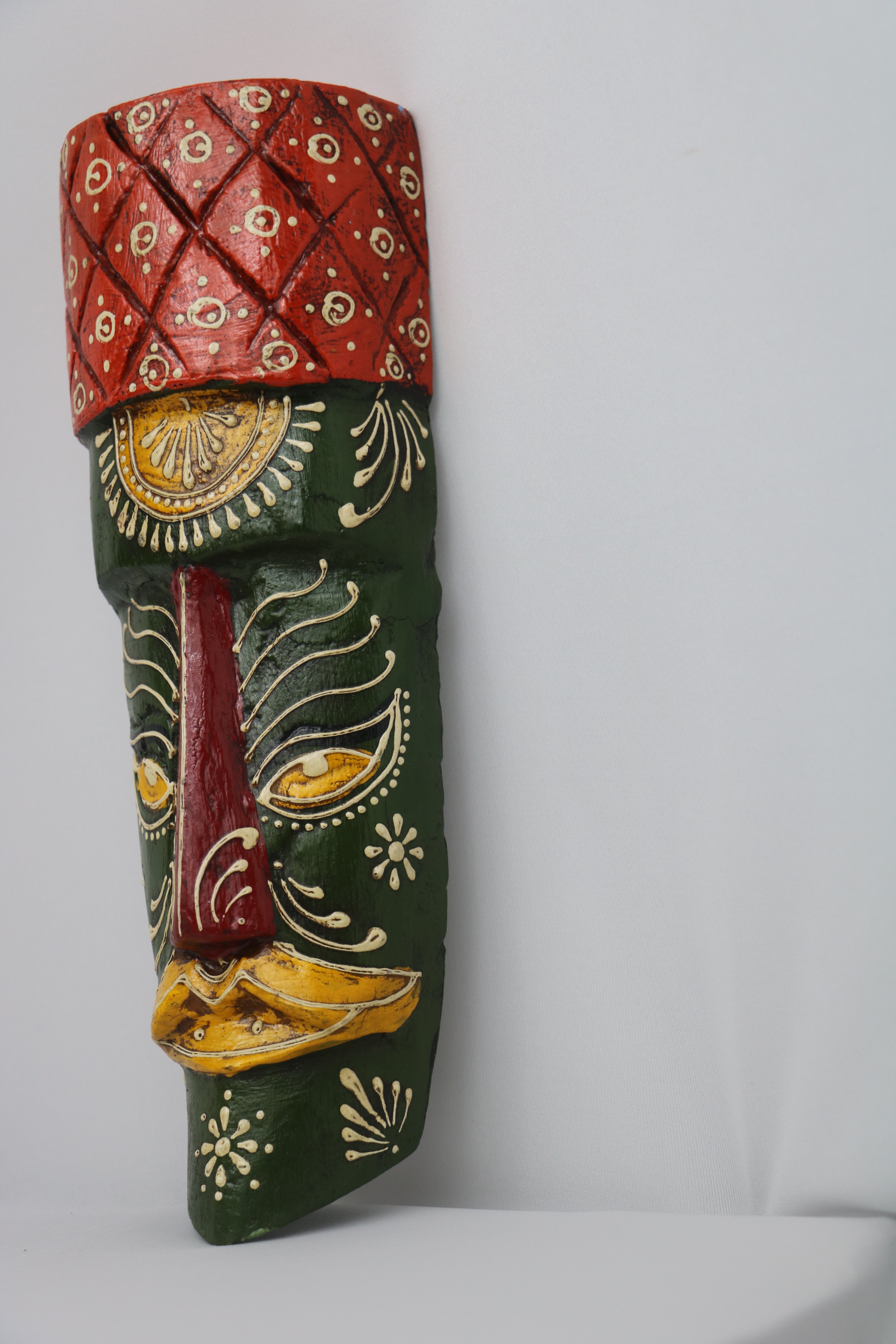 Hand-Painted Human Face Mask Wall Hanging | Artistic Home Accent