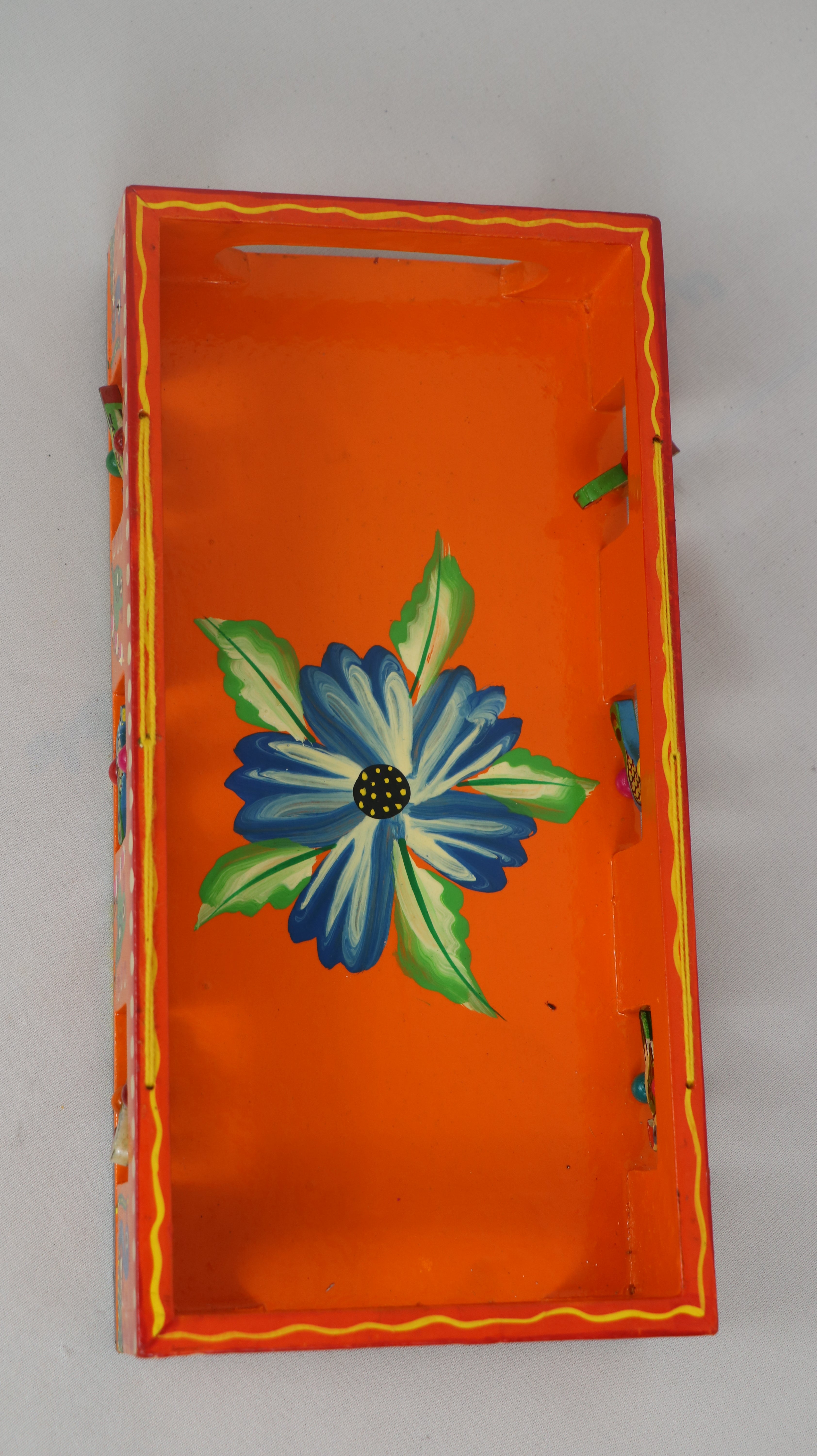 Artisan Hand-Painted Tray – Wooden Decorative Tray for Tea & Snacks