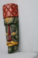 Hand-Painted Human Face Mask Wall Hanging | Artistic Home Accent