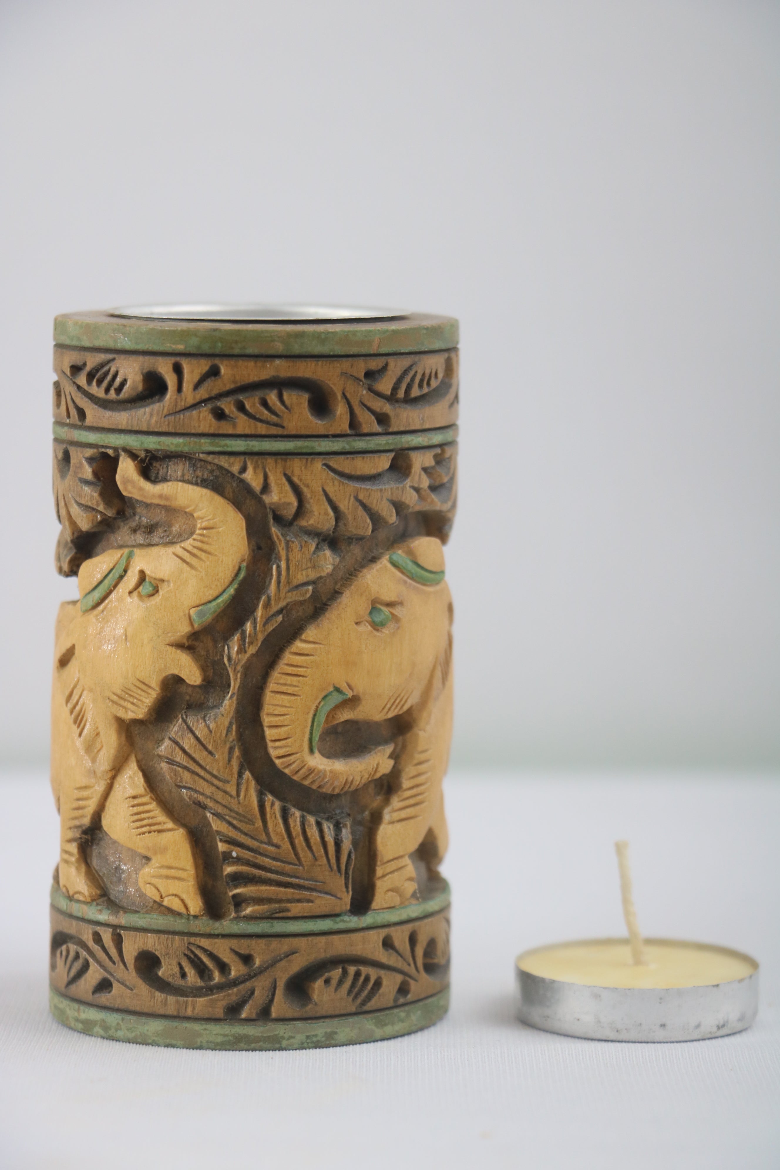 Handmade Wooden Candle Vase – Rustic Home Decor Accent