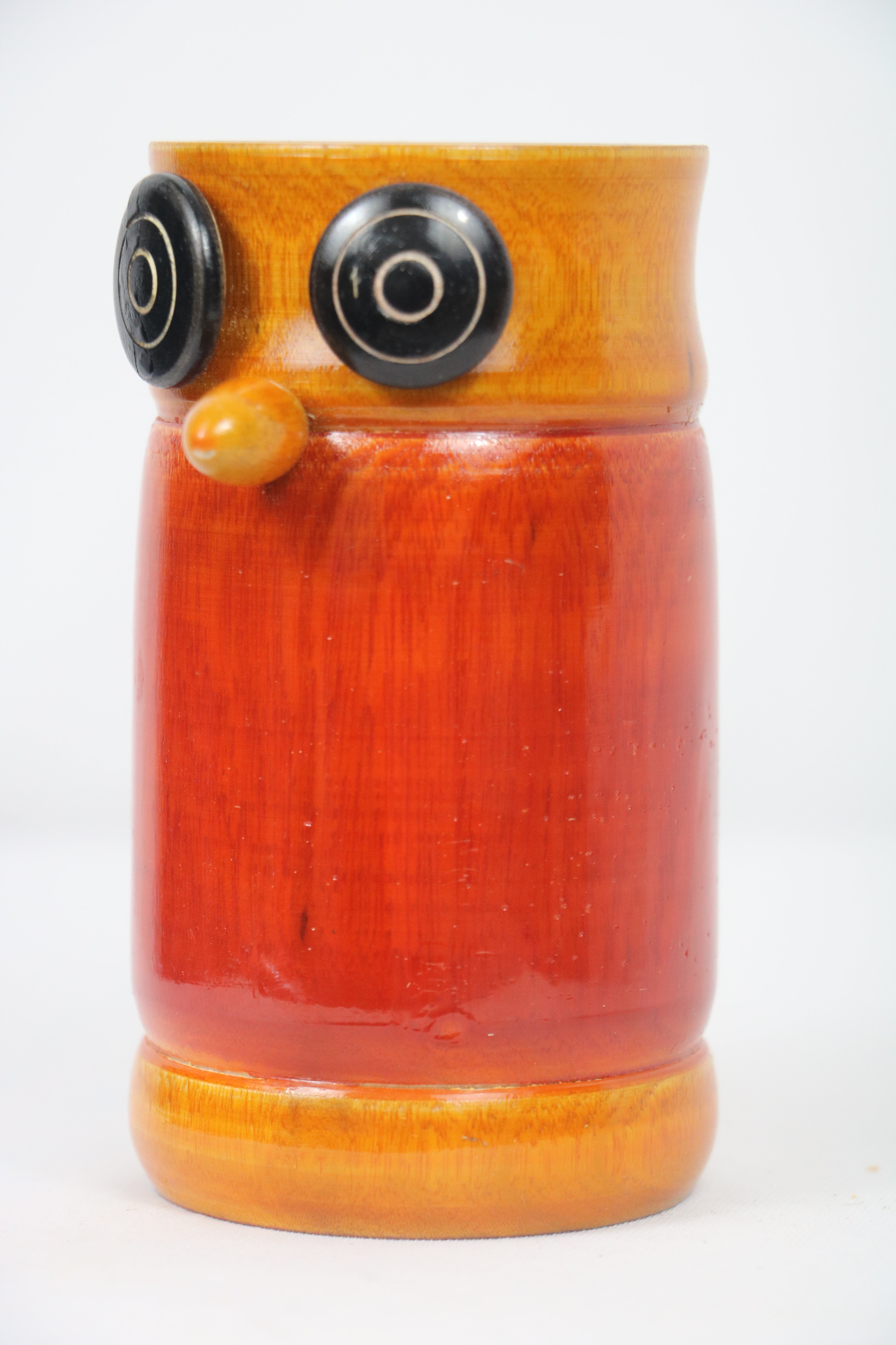 Wooden Owl Pen Stand – Artisan Carved Desk Accessory for Stylish Organization