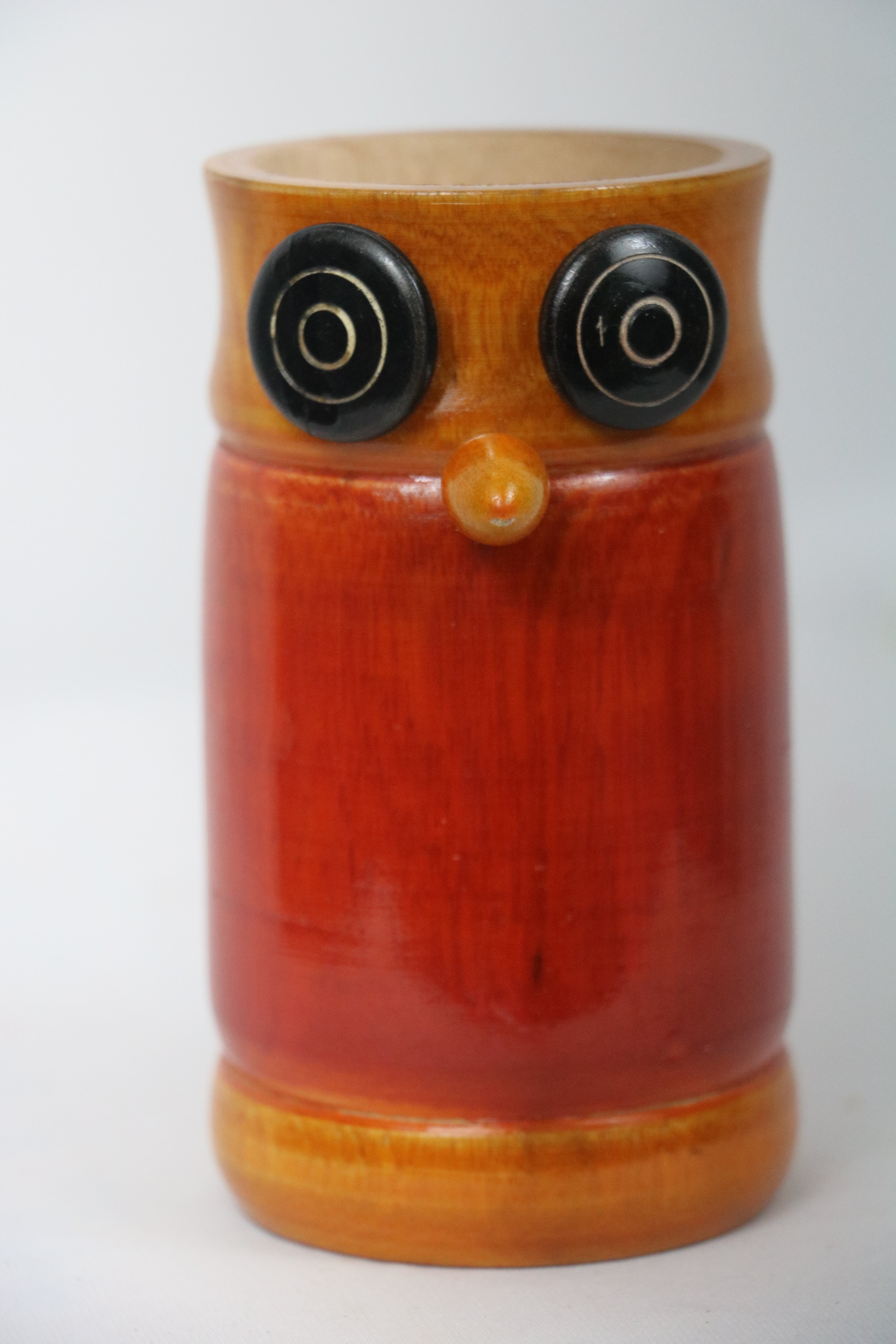 Wooden Owl Pen Stand – Artisan Carved Desk Accessory for Stylish Organization