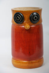 Wooden Owl Pen Stand – Artisan Carved Desk Accessory for Stylish Organization