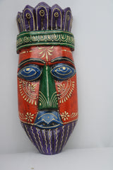 Hand-Painted Human Face Mask Wall Hanging | Artistic Home Accent