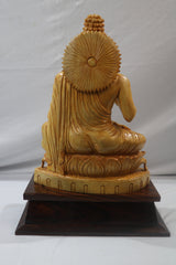 Wood Buddha Blessing Statue