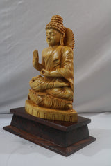 Wood Buddha Blessing Statue