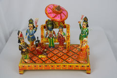 Lord Ram Daruvar in Wood – Artisan-Carved Hindu God Figurine