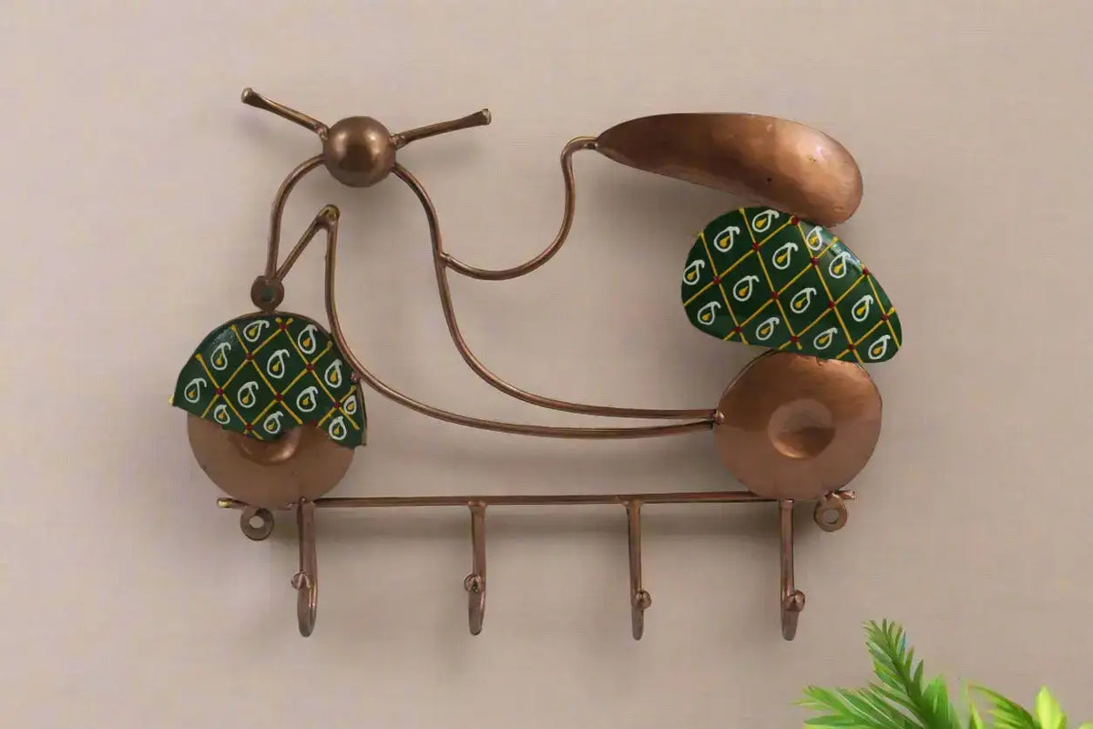 Iron Hand Painted Scooters Wall Hanger   Iron Decorative