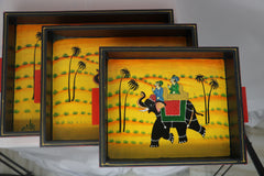 Hand-Painted Decorative Tray Set | Artisan Serving & Display Trays