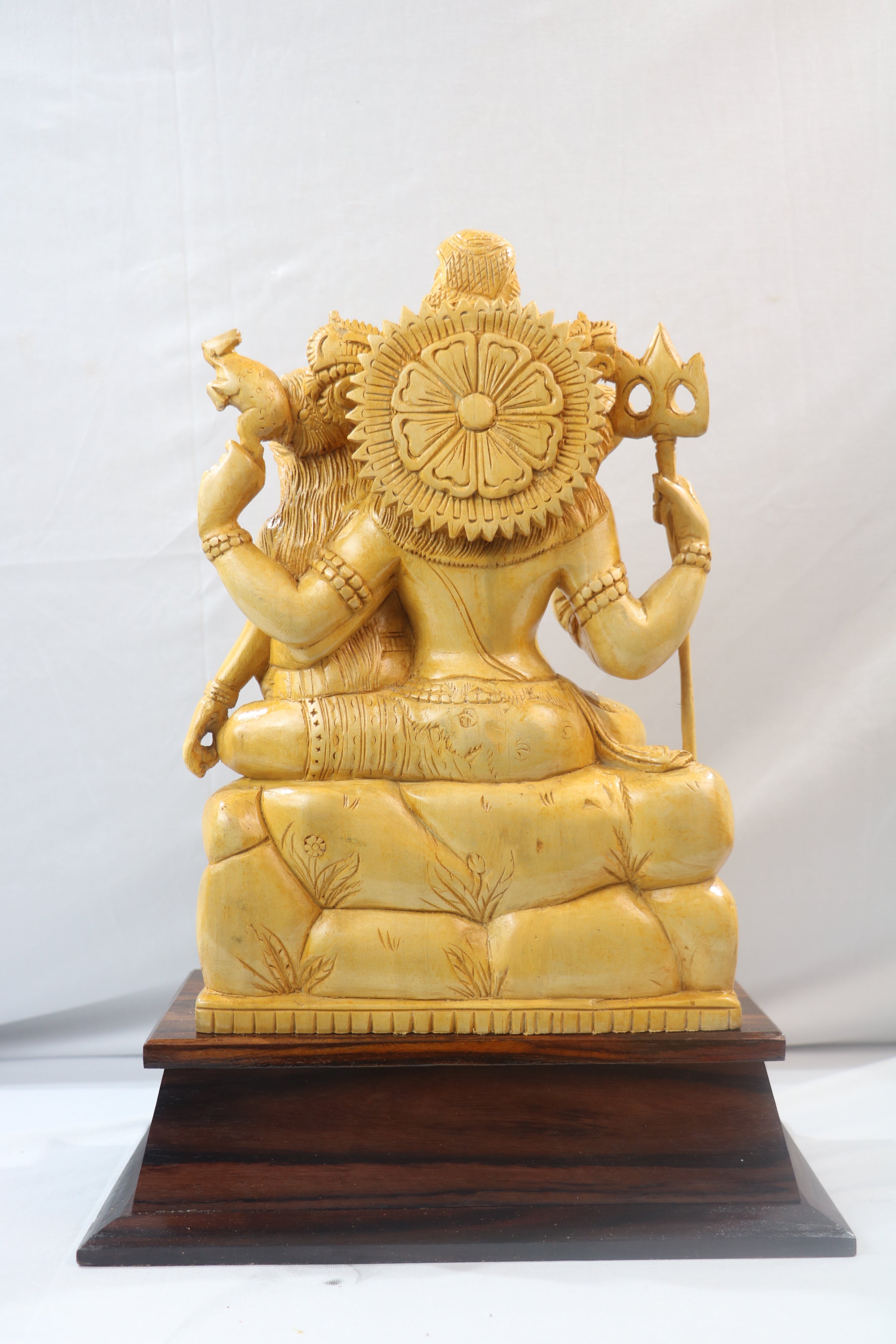 Shiva and Parvati Wood statue