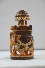 Traditional Wooden Hand-Made Painted Elephant Ambari | Perfect for Home & Gift