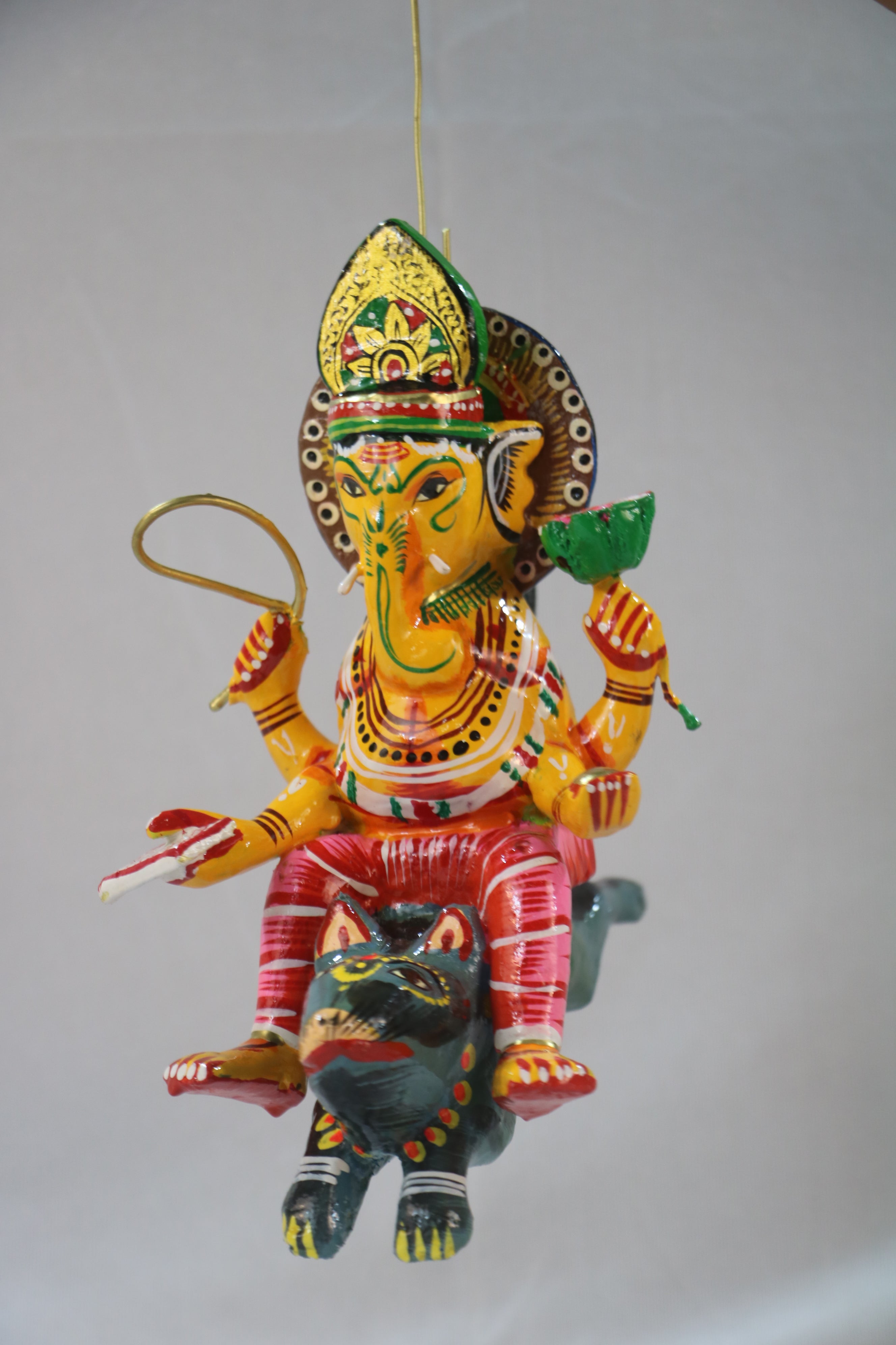 Decorative Wooden Ganesh Hanging – Handmade Spiritual Wall Accent