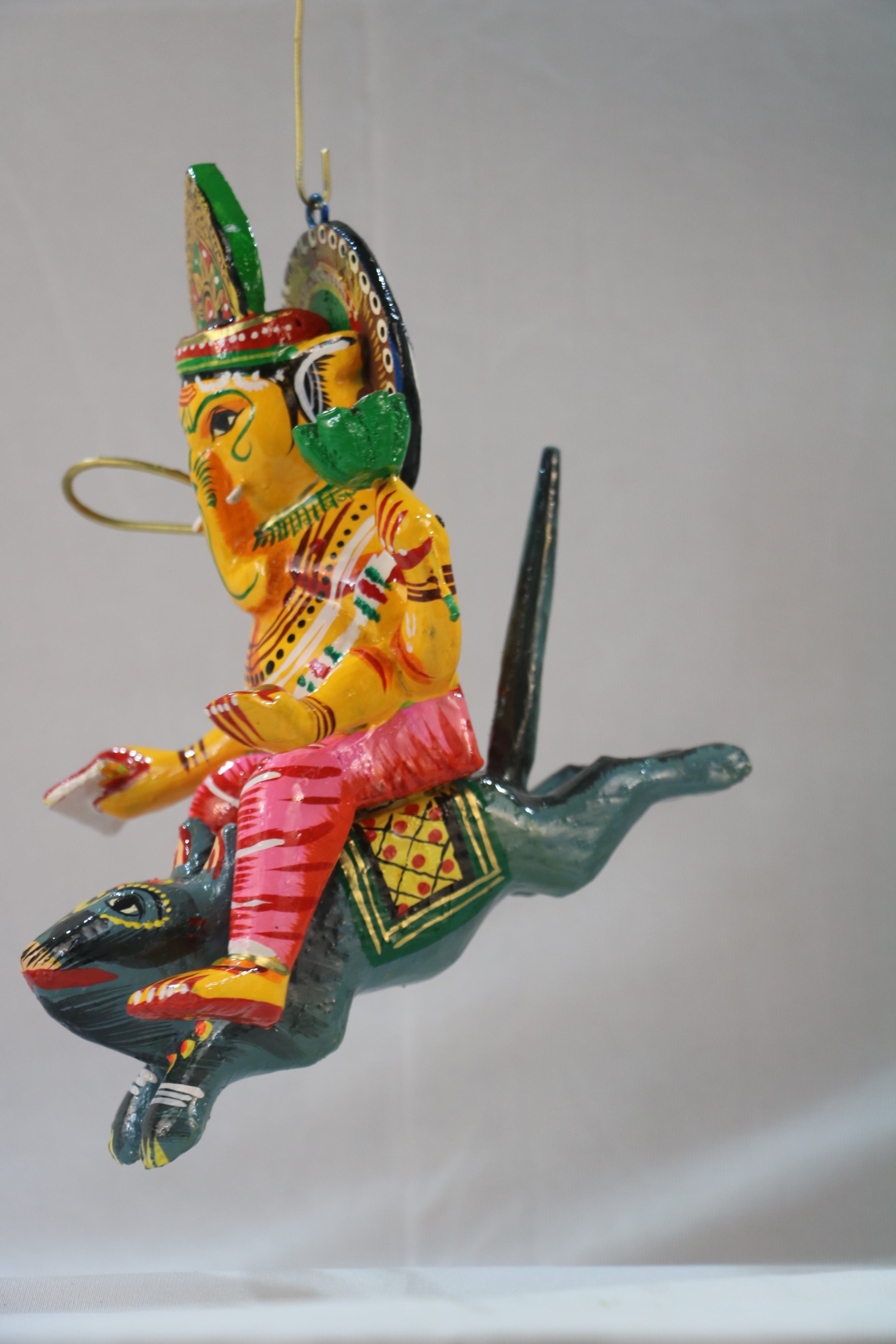 Decorative Wooden Ganesh Hanging – Handmade Spiritual Wall Accent