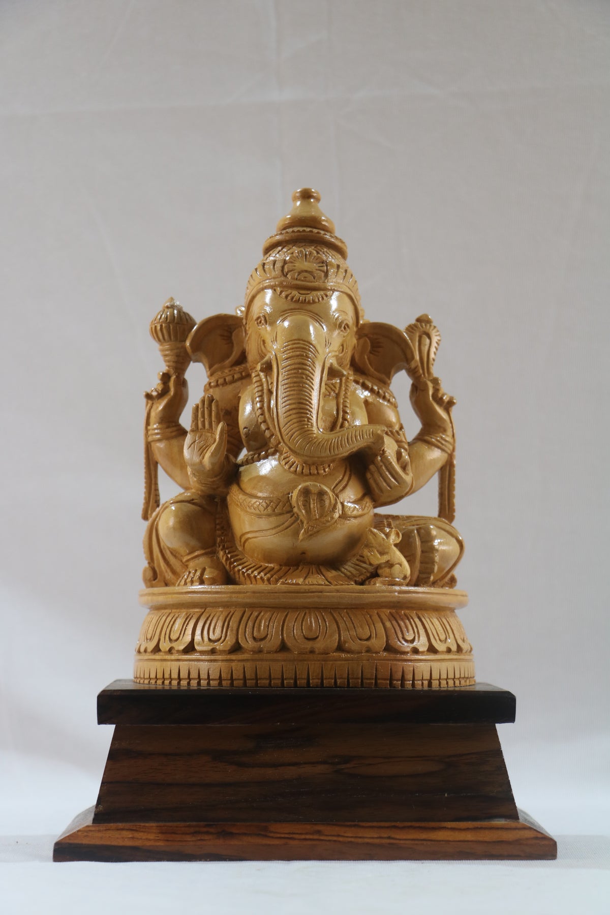 Shivani Wood Ganesha Statue