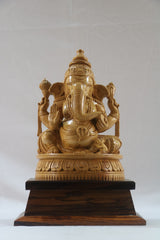 Shivani Wood Ganesha Statue