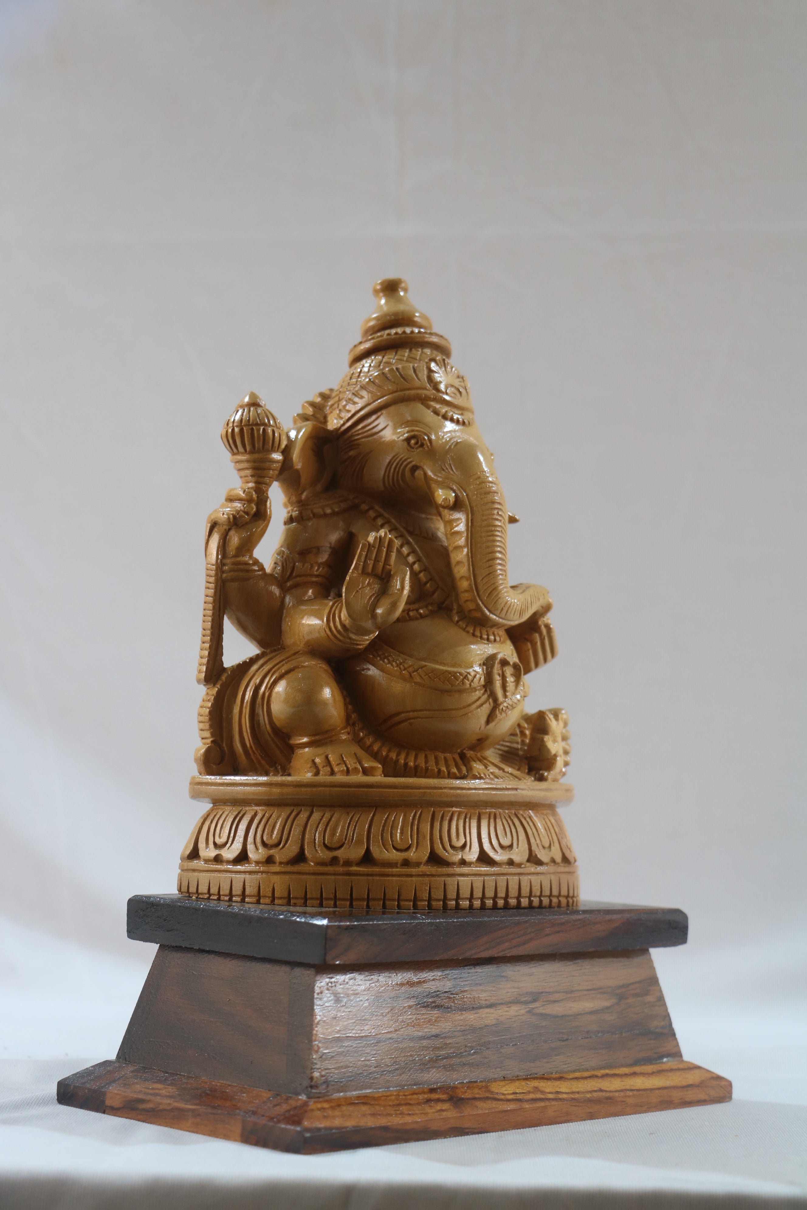 Shivani Wood Ganesha Statue