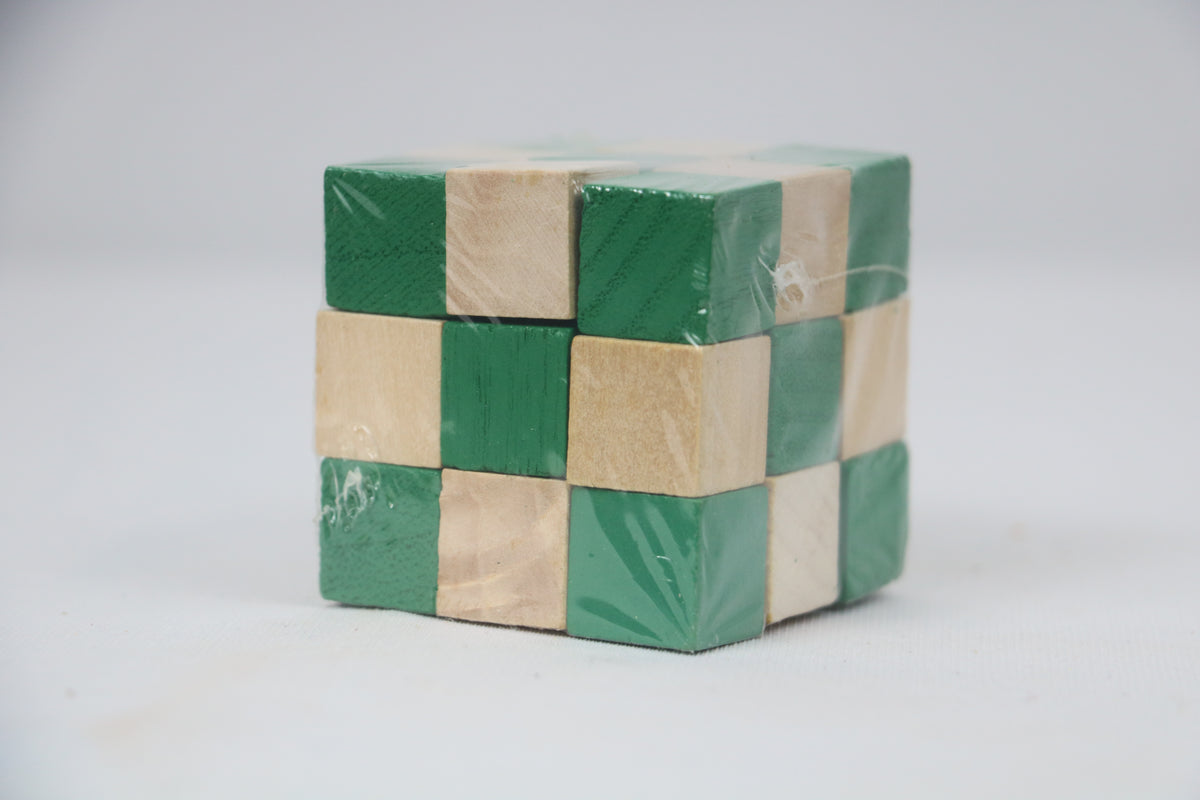 Solid Wood Cube – Artisan Carved Decorative Accent Piece