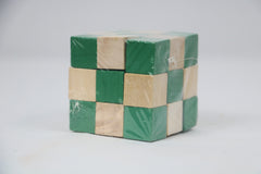 Solid Wood Cube – Artisan Carved Decorative Accent Piece