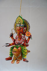 Ganesh Hanging Wooden Hand Painted