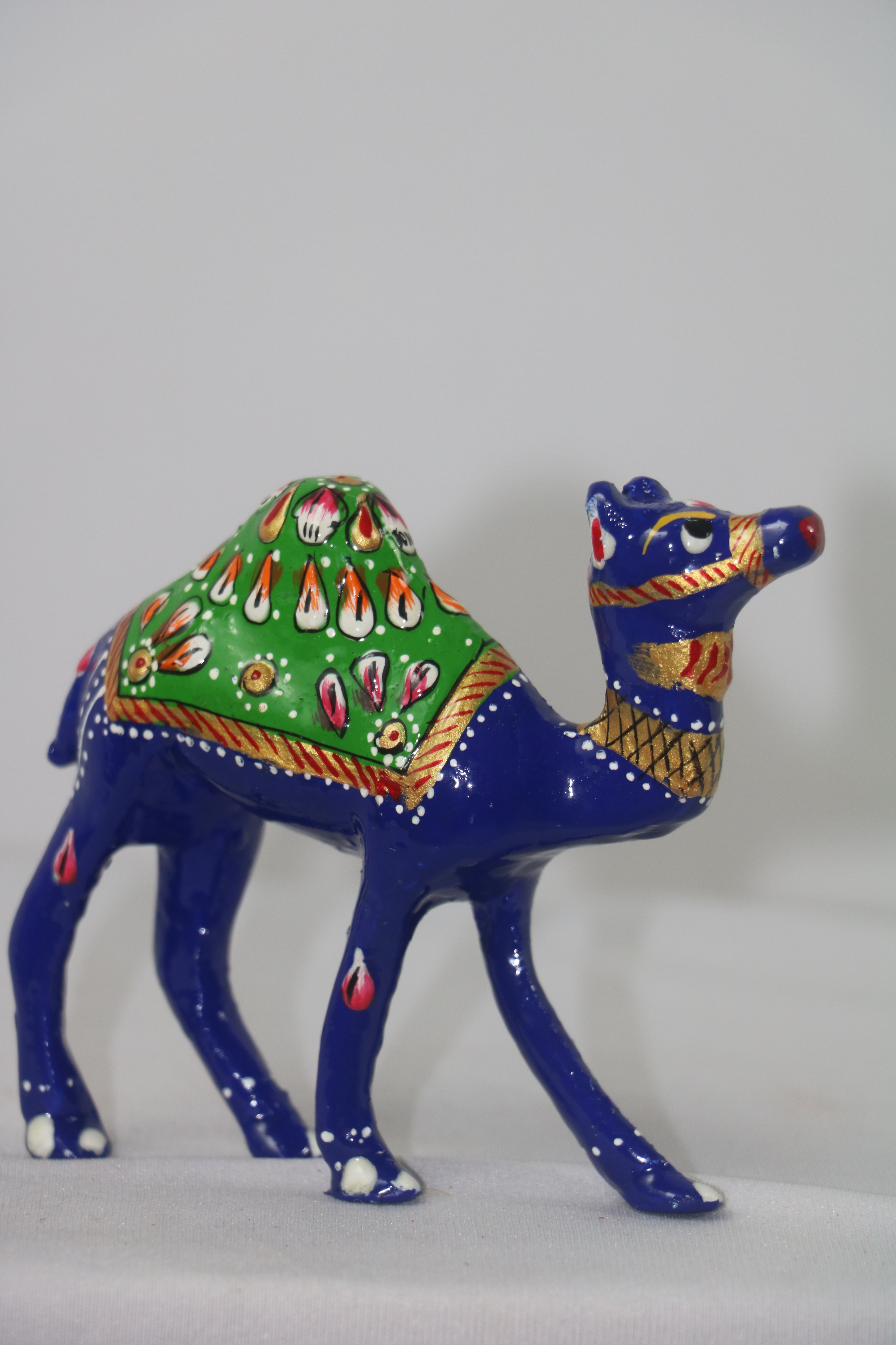 Colorful Metal Camel Statue | Handmade Ethnic Home Decor