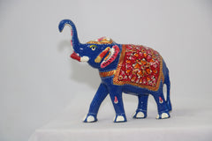 Colorful Hand-Painted Metal Elephant Pair – Traditional Craft