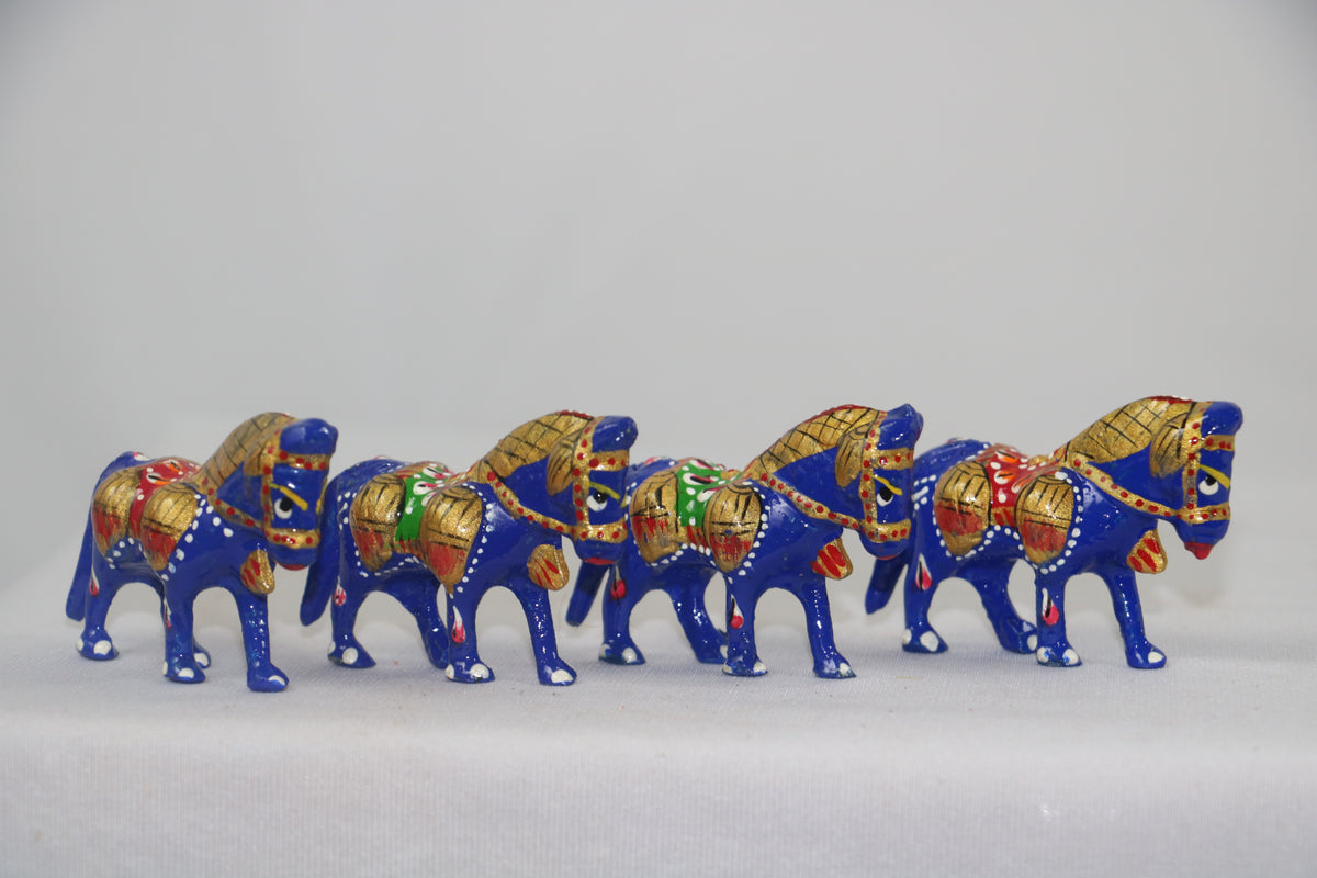Handmade Metal Blue Horse | Artistic Home Decor Figurine