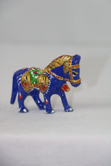 Handmade Metal Blue Horse | Artistic Home Decor Figurine