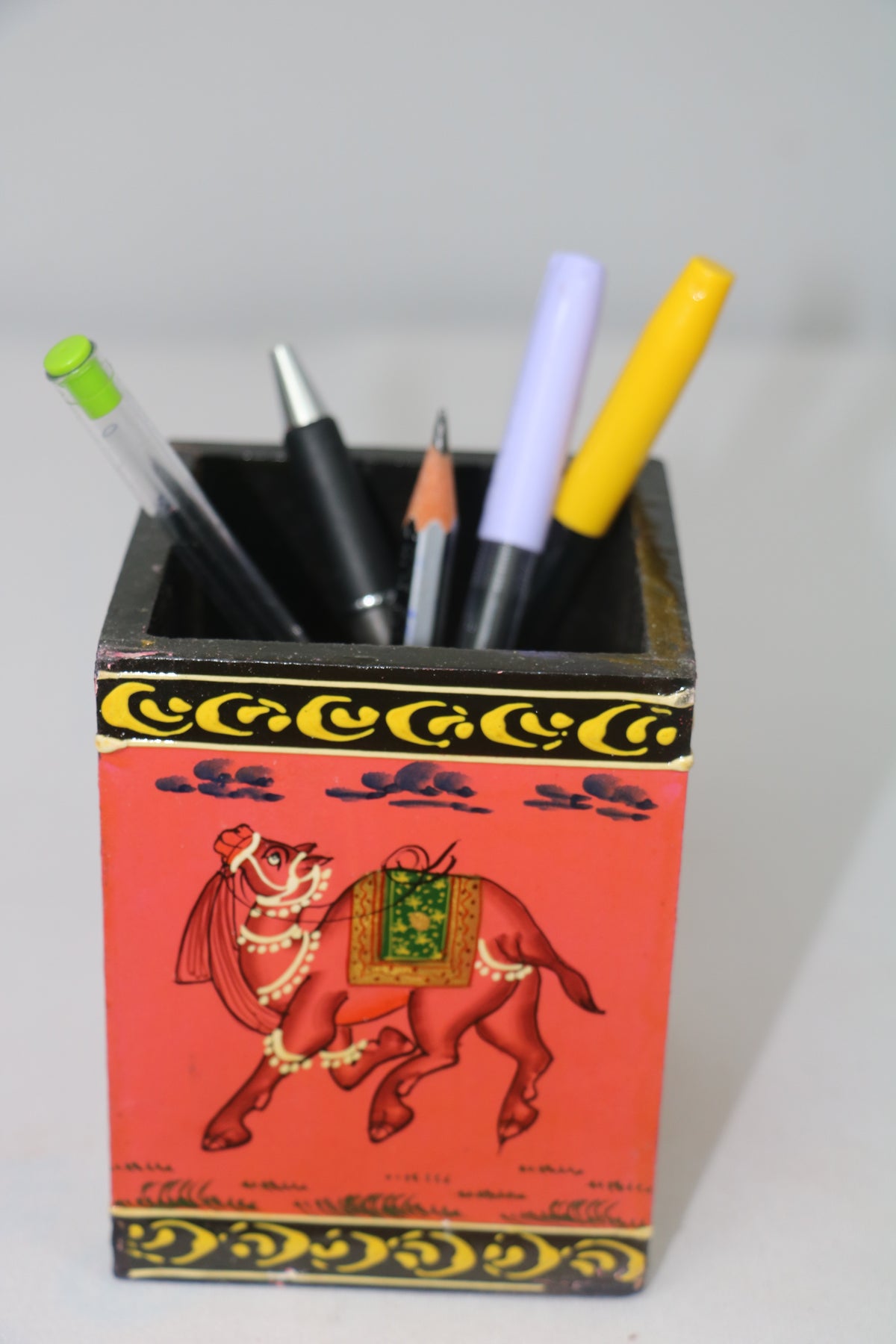 Colorful Handcrafted Pen Holder | Decorative Office Accessory