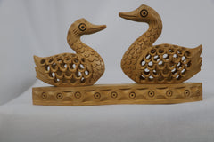 Wooden Carved Ducks Couple | Ideal Gift & Decorative Sculpture