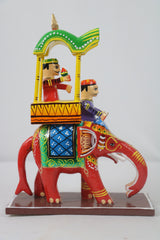Traditional Ambari with Raja – Wooden Handcrafted Showpiece